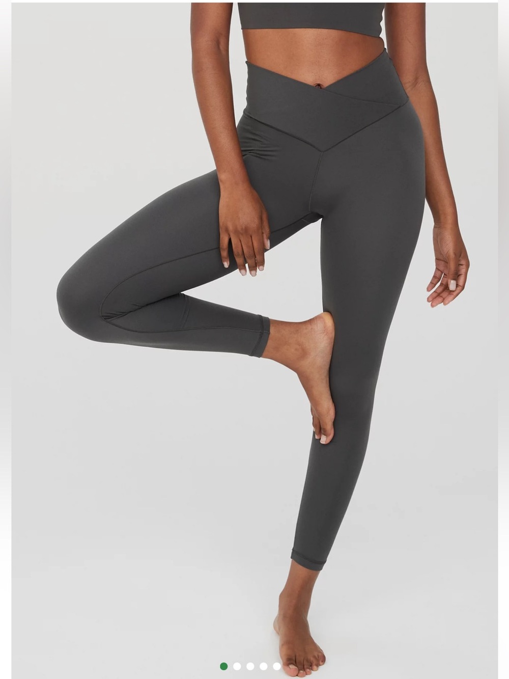 aerie Offline 7/8 Crossover Leggings in Smoked Gray Size XXS